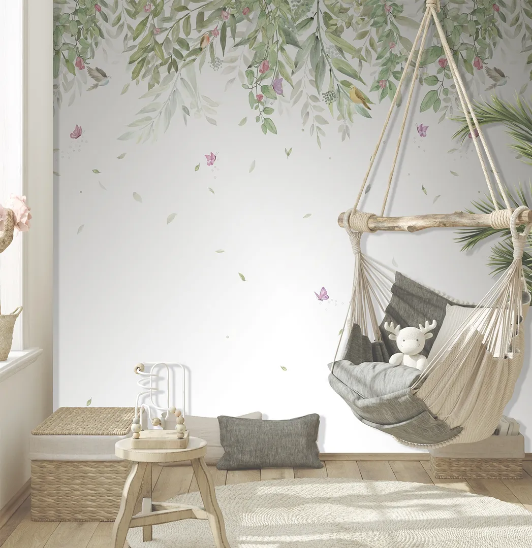 Cute Walls - Parati floreali per camerette neonati ed adulti. Ripetibile dim. H2.80m x L2.12m