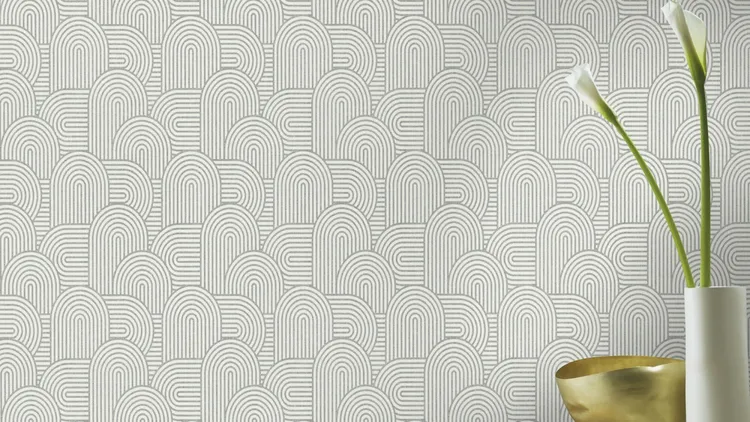 Alchimia - Carta da parato stampa geometrica in rilievo effetto tessuto. Vari colori