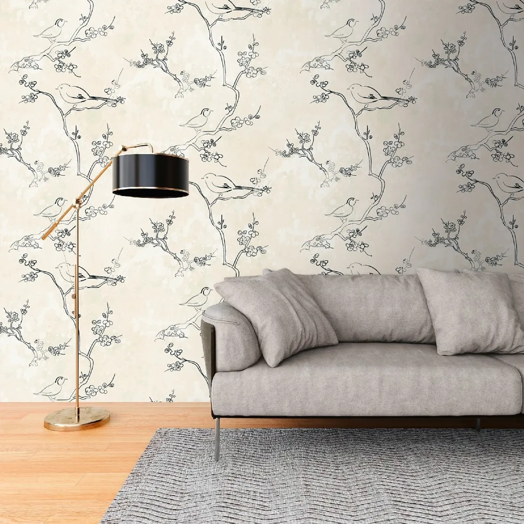 Unico - Parato ripetibile giapponese floreale, dim. L1.59m x H2.80m