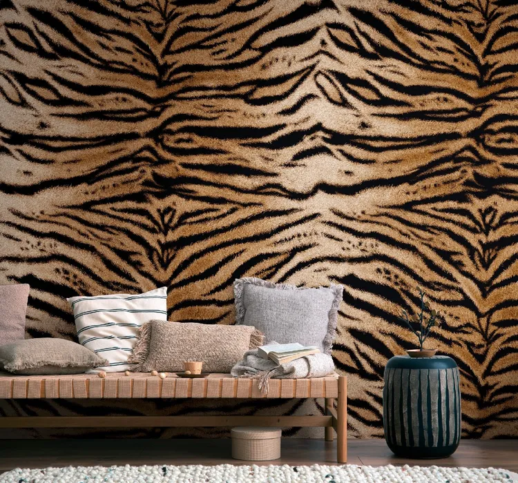 Unico - Parato tigrato animalier ripetibile, dimensione L1.59m x H2.80m