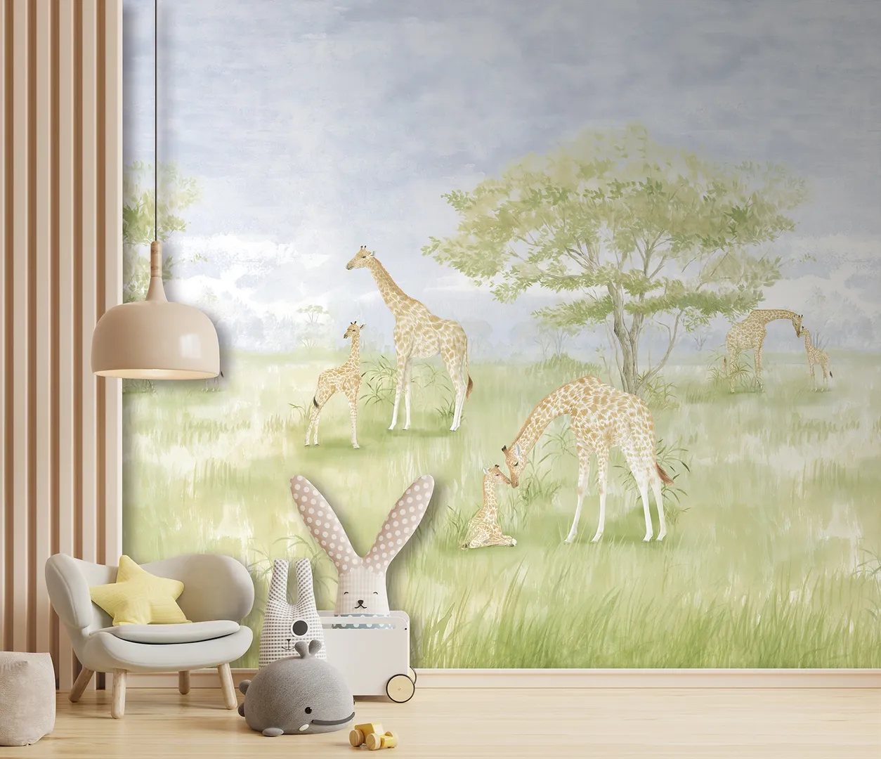 Cute Walls - Parati giungla per camerette bambino, ripetibile. Dim. H2.80m x L2.12m