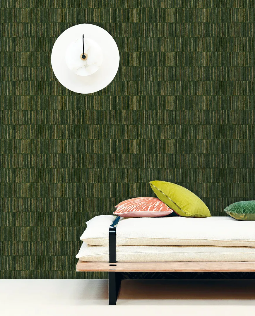 Pret-a-Porter - Parato Galerie in tinta unita effetto bamboo, vari colori su TNT