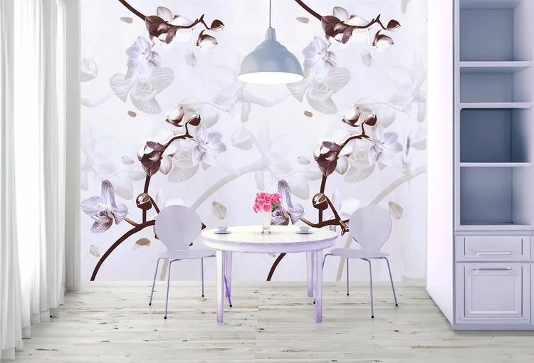 Wonderwall vol1 - Pannello in carta da parato floreale, due colori, dimensioni L188cm x H300cm ripetibile
