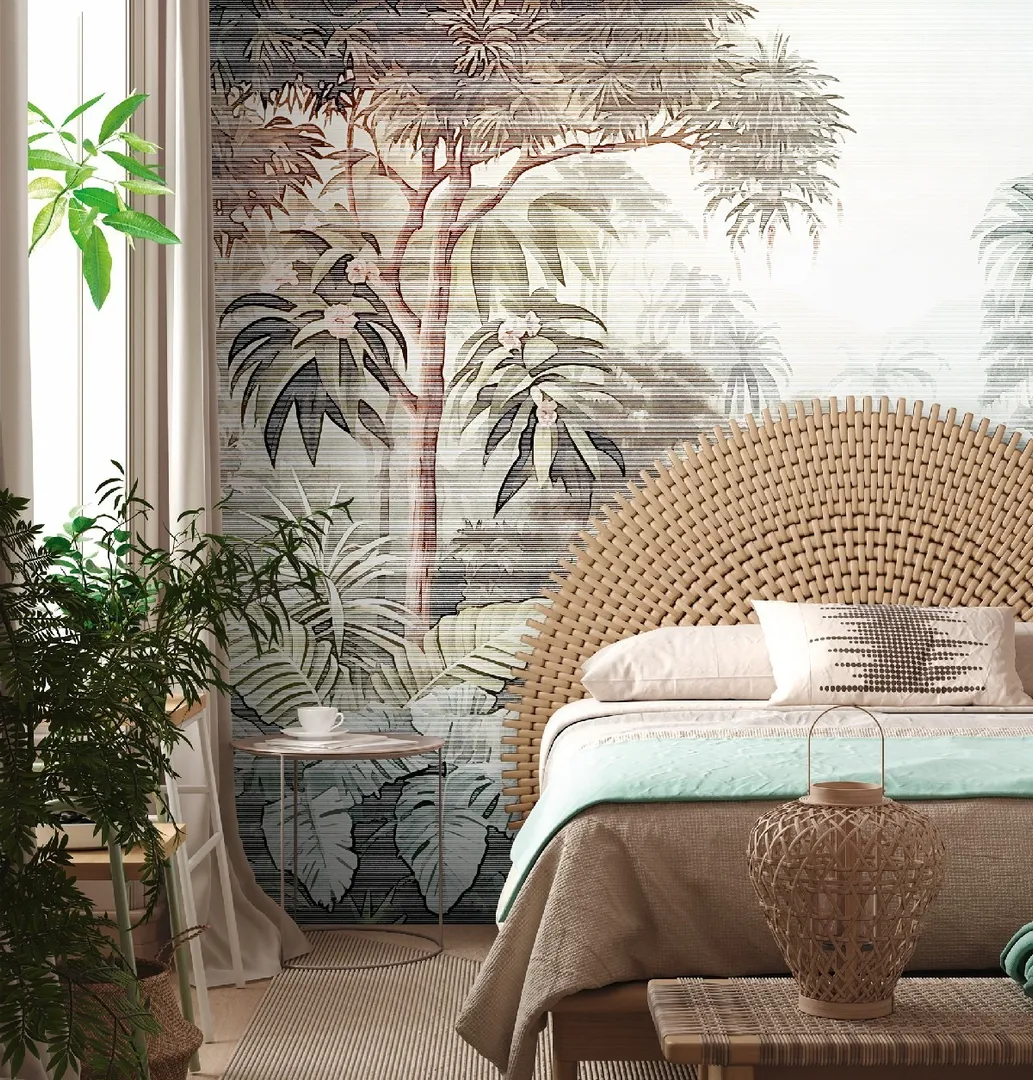 Unico - Parato tropicale tridimensionale dim. L3.71m x H2.80m non ripetibile
