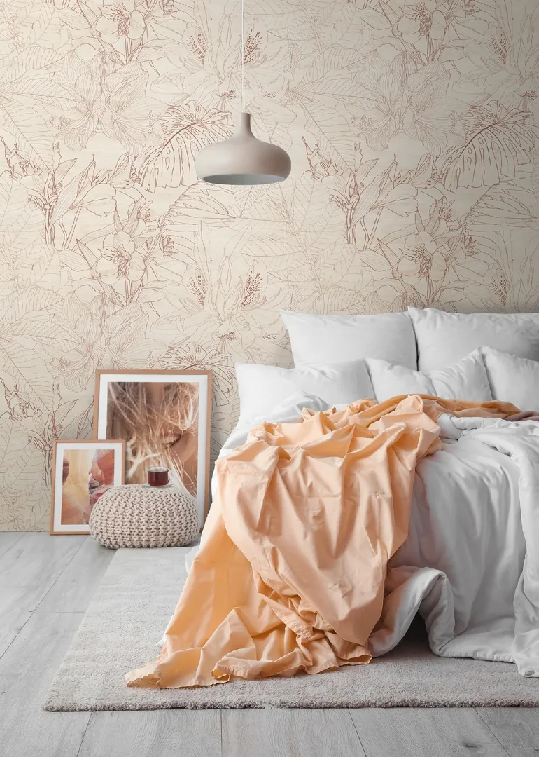 Unico - Carta parati orchidee tridimensionale ripetibile. Dim. L1.59m x H2.80m
