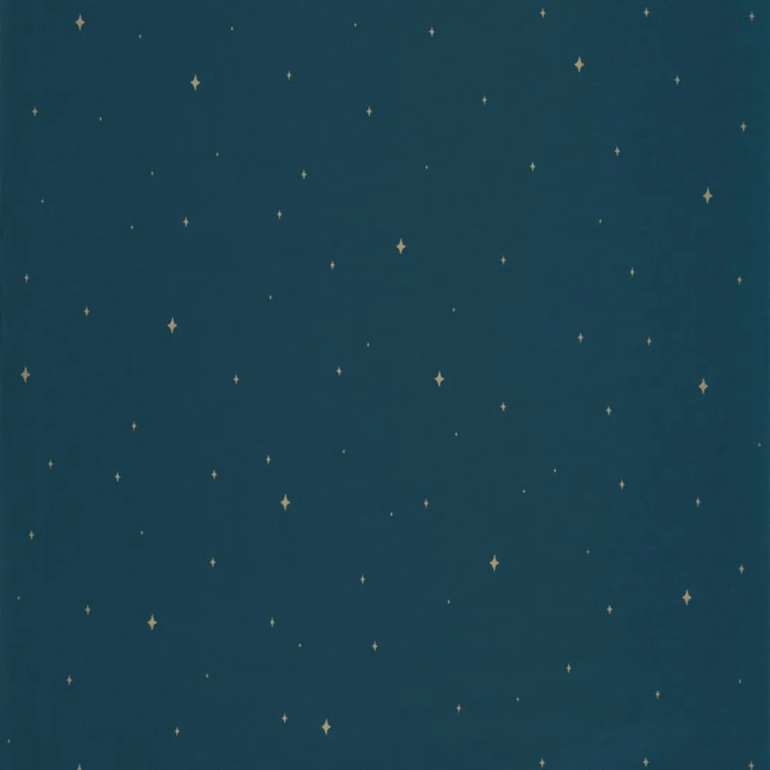 La Foret - Parato con stelle dorate in stile scandinavo. Marca Casadeco