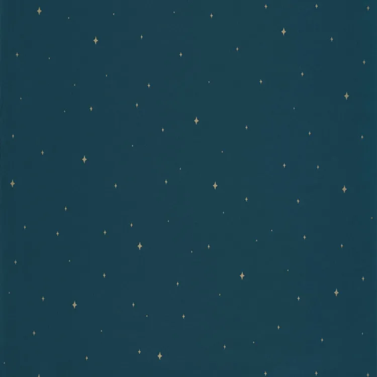 La Foret - Parato con stelle dorate in stile scandinavo. Marca Casadeco