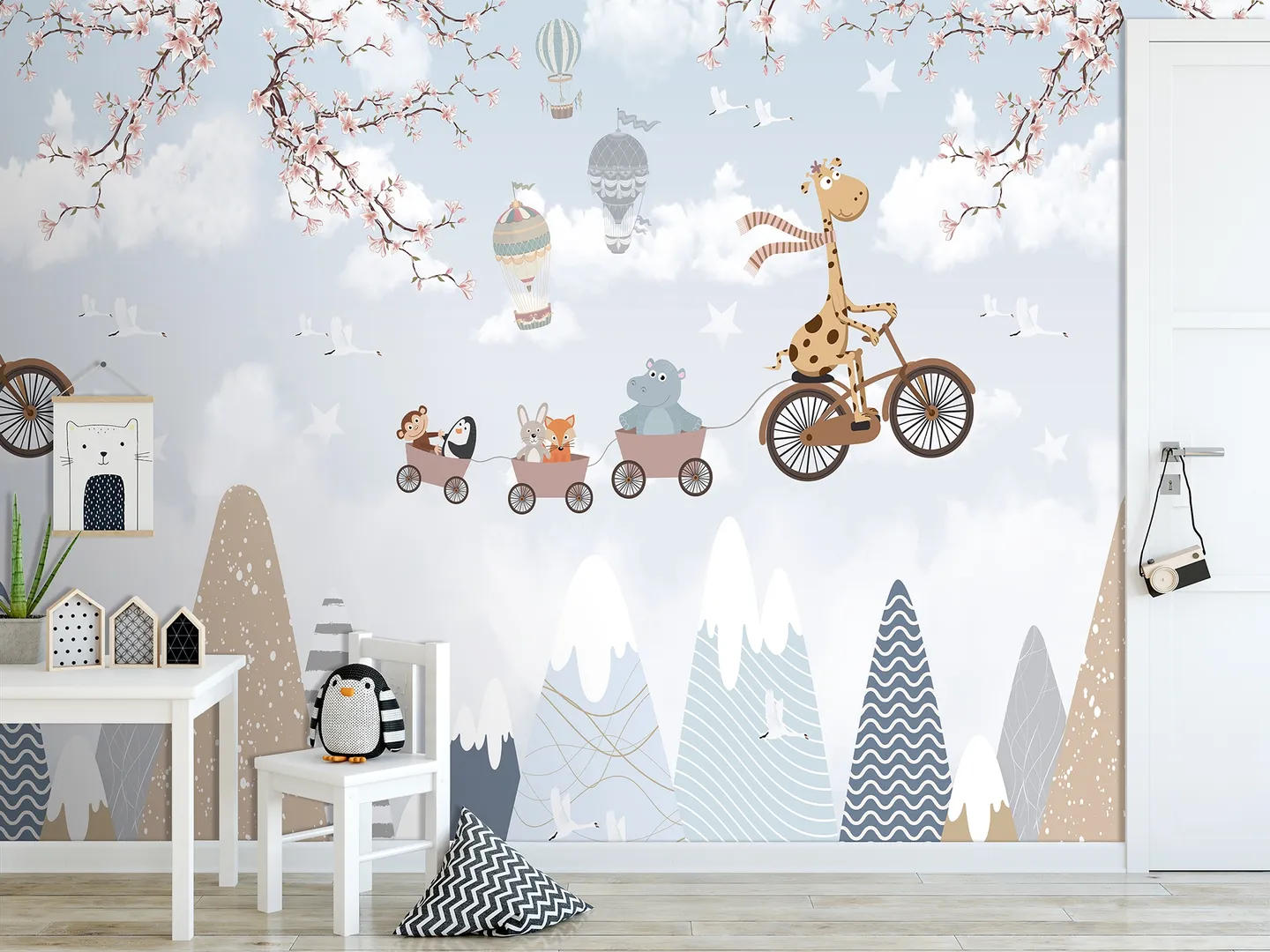 Cute Walls - Parato per bambini e neonati con paesaggio fantasy. Ripetibile. Dim H2.80m x L2.65
