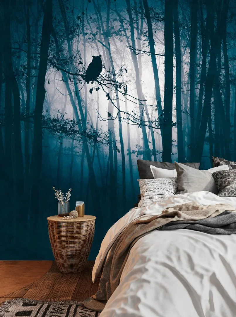 Unico - Carta da parato foresta oscura tridimensionale. Dimens. L371m x L2.80m non ripetibile
