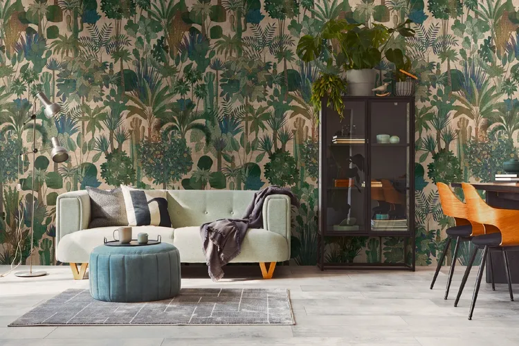 Unico - Parato tropicale tridimensionale Dim. L1.59m x H2.80m ripetibile