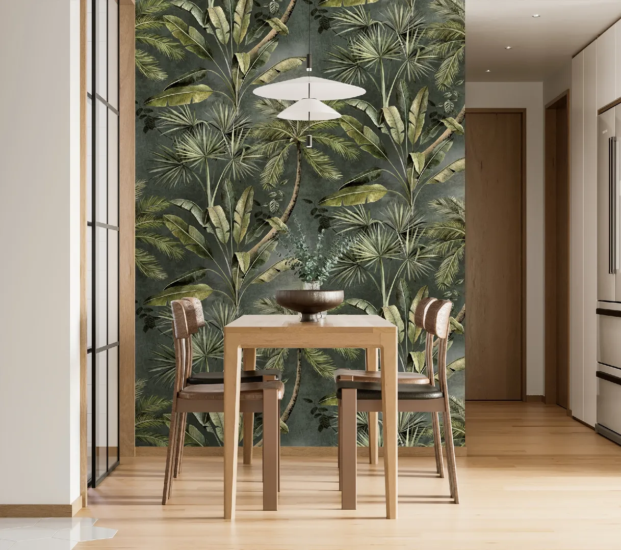 Feature Walls - Carta da parati tropicale ripetibile dim. H2.80m x L2.12m. Due referenze colore
