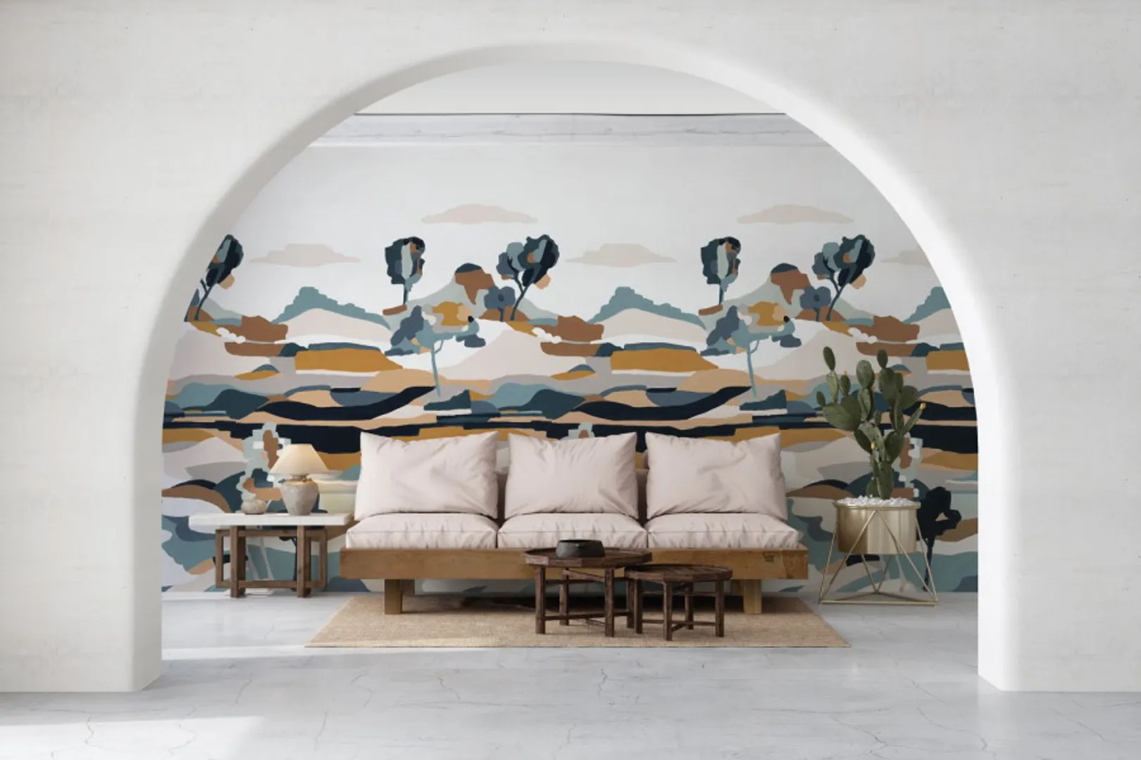 L'Ile aux oiseaux - Poster murale francese stampa paesaggio astratto in vari colori