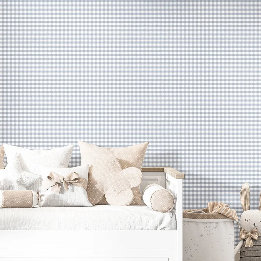 Happy - Parato quadretti in vari colori per camerette e camere shabby