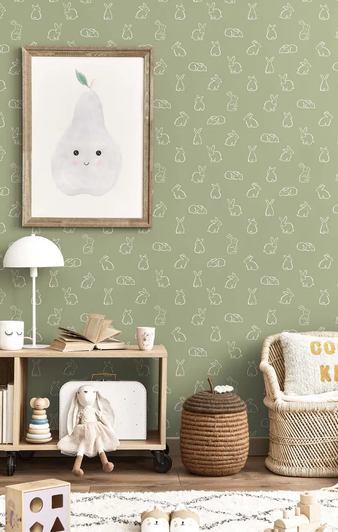 MiniMe - Parato coniglietti per camerette bambini in varie colorazioni.