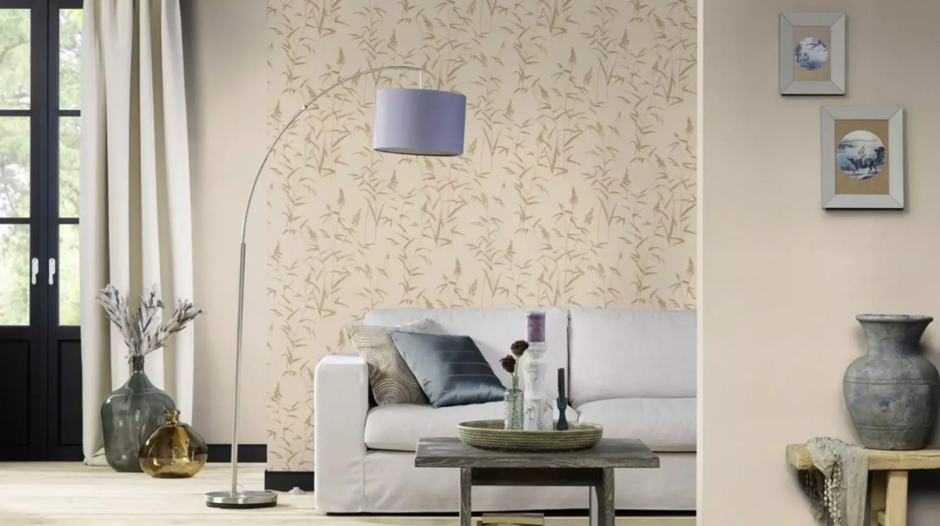 Loft - Parato floreale con trama a rilievo in varie colorazioni. Effetti luce