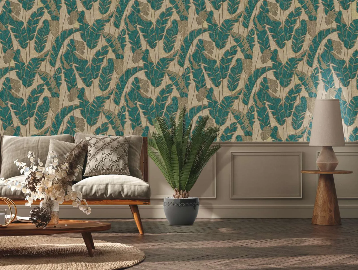 Tropicalia - Carta parato tropicale in varie colorazioni in lieve rilievo