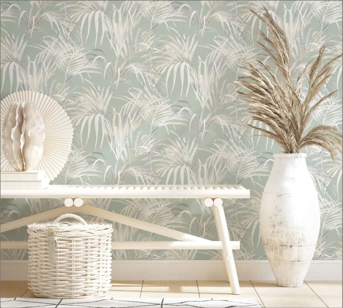 Miami - Parato tropicale in vari colori su trama in rilievo effetto tessuto