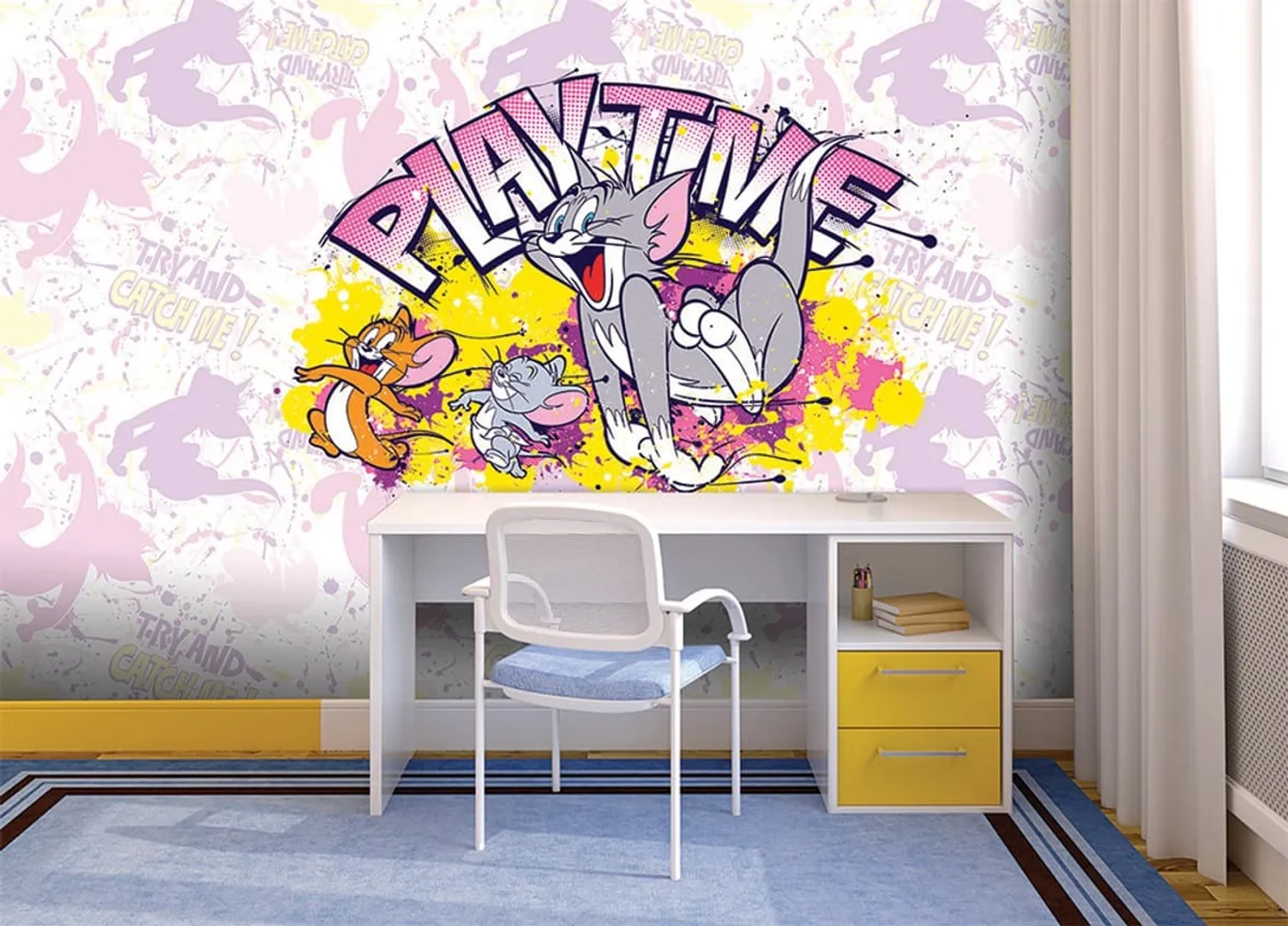 Ada Kids Murals - Parato Tom e Gerry per cameretta bambino. Varie dimensioni