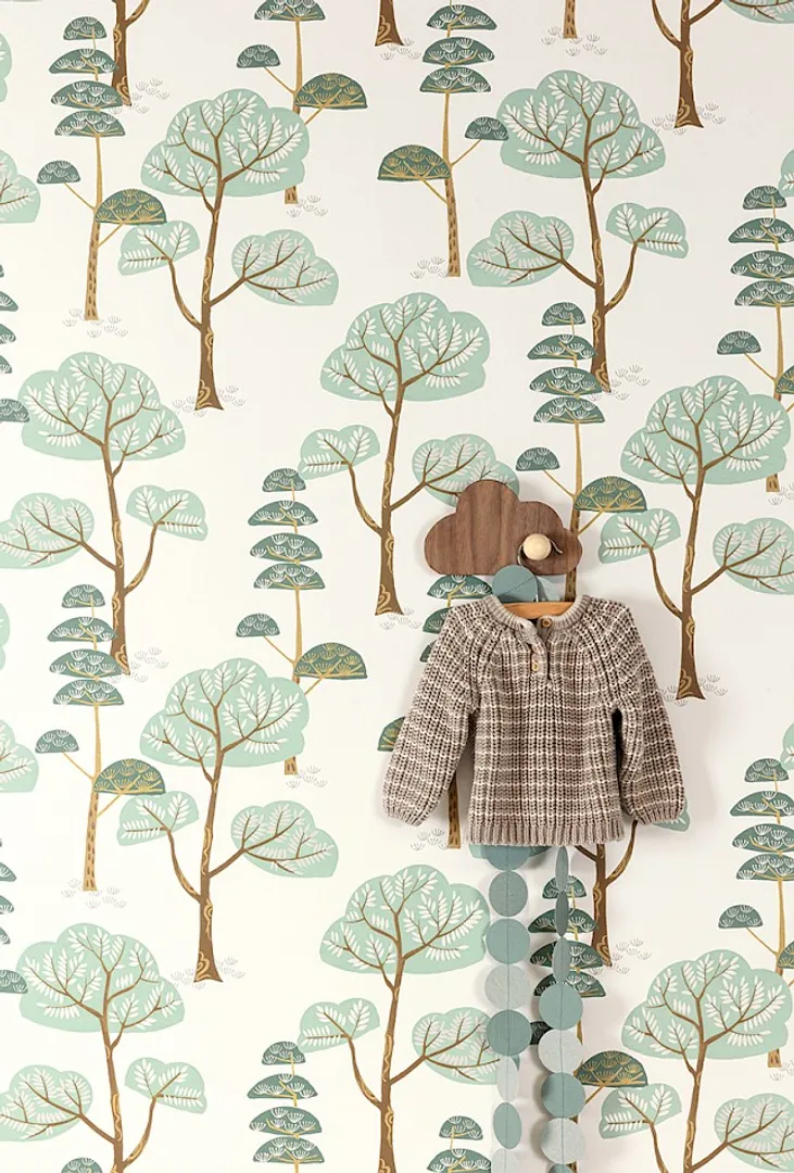 Be Happy - Parato per bambini con alberelli in varie colorazioni 