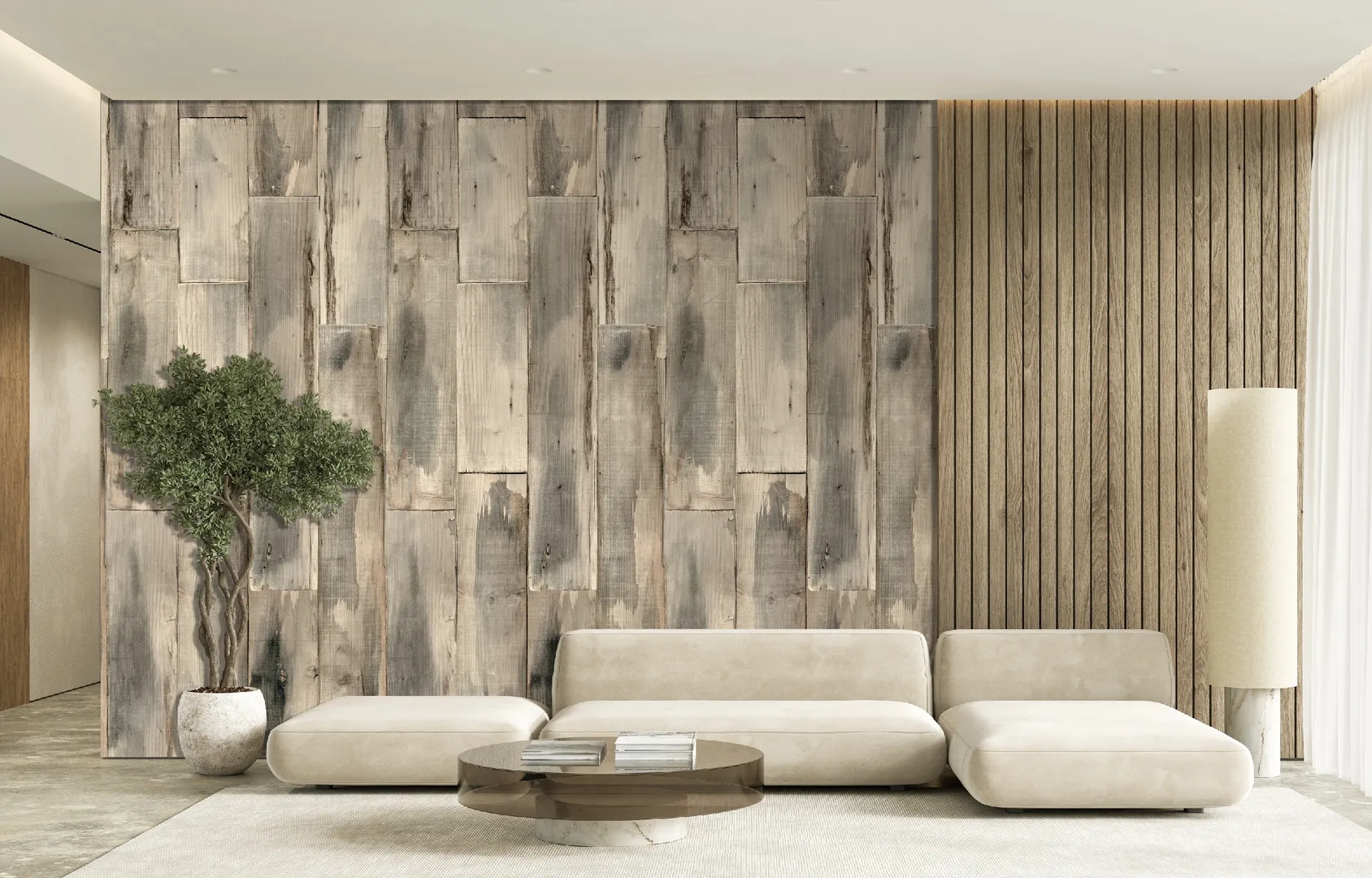 Feature Walls - Parati effetto doghe in legno ripetibili. Dim. H2.80m x L2.12m