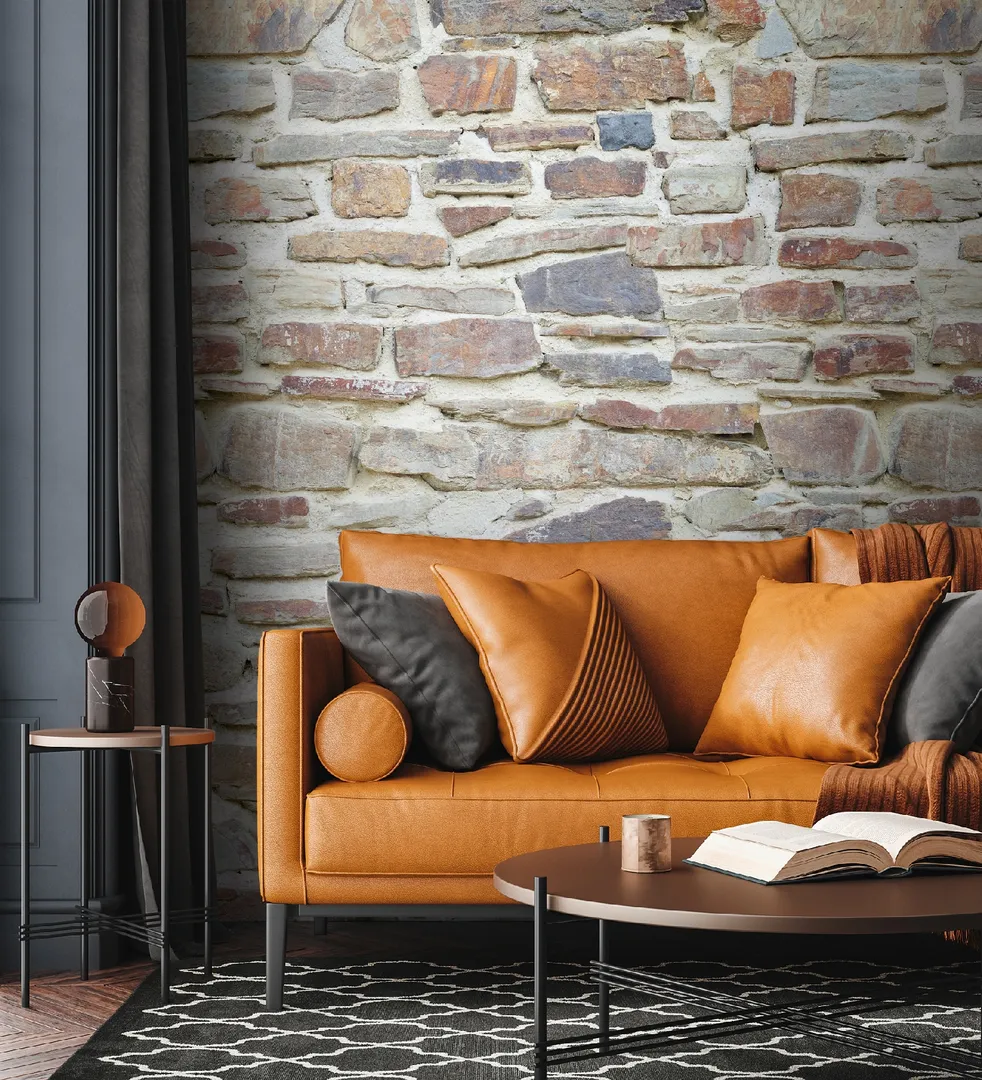 City Shapes - Pannello ripetibile stampa muro pietre L1.59m x H2.80m. Raccordabile