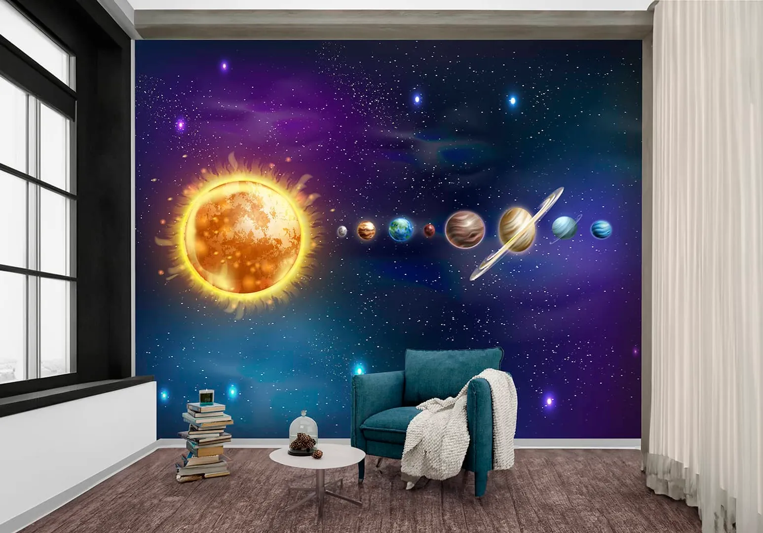 Wonderwall vol1 -  Pannello in carta da parato per ragazzi, dimensioni L376cm x H300cm non ripetibile. 
