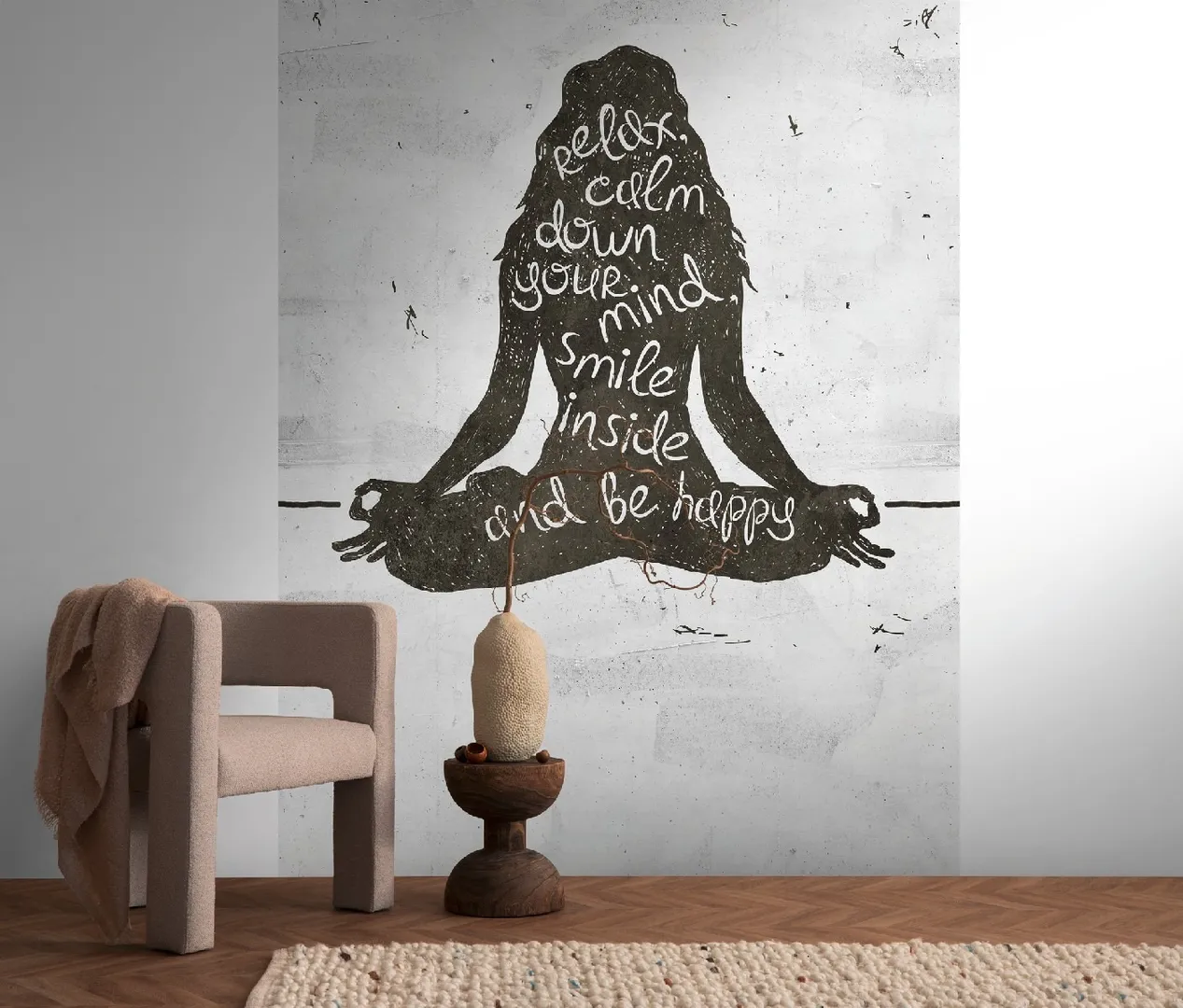 Unico - Parato relax, yoga astratto 3d dimensione L1.59m x H2.80m ripetibile