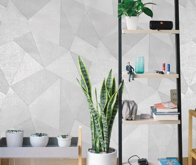 Outlet Savana - Carta da parato in stock brillantinato geometrico. Pz 9
