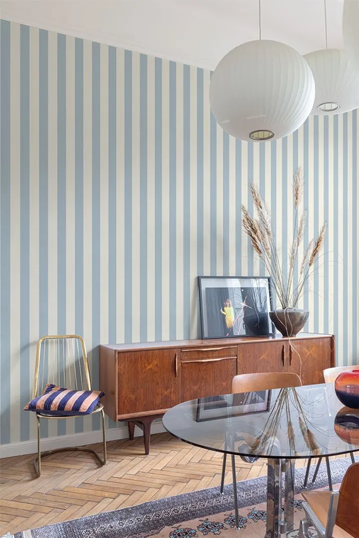 Maison - Carta da parati rigata con trama effetto tessuto vari colori