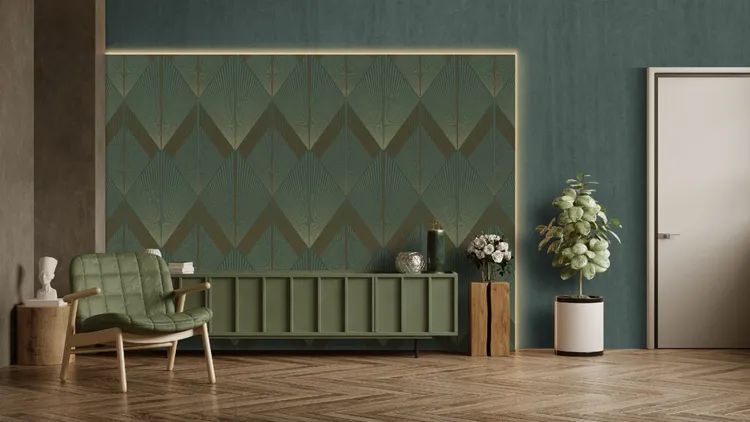 Feature Walls - Carta da parati geometrica in vari colori 3d ripetibili. Dim. H2.80m x L1.06m