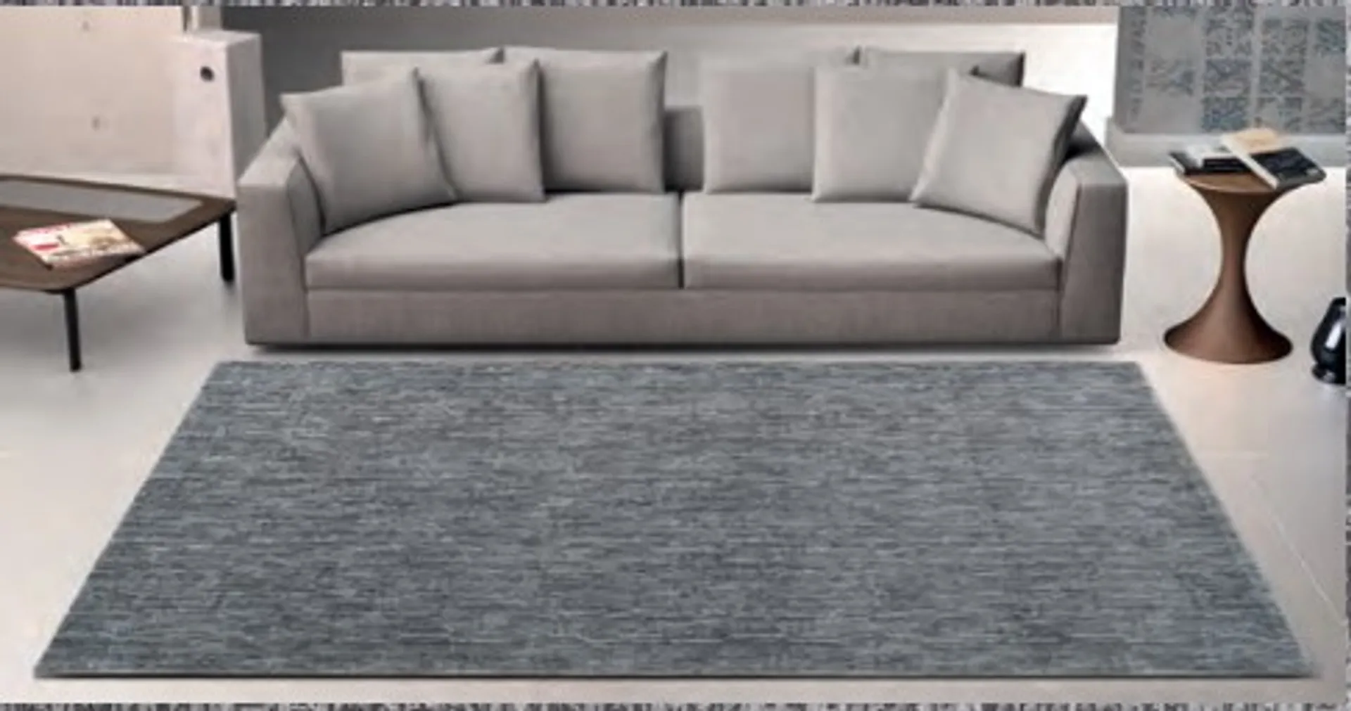 Tappeto lana pettinata Double collection grigio morbido al tatto