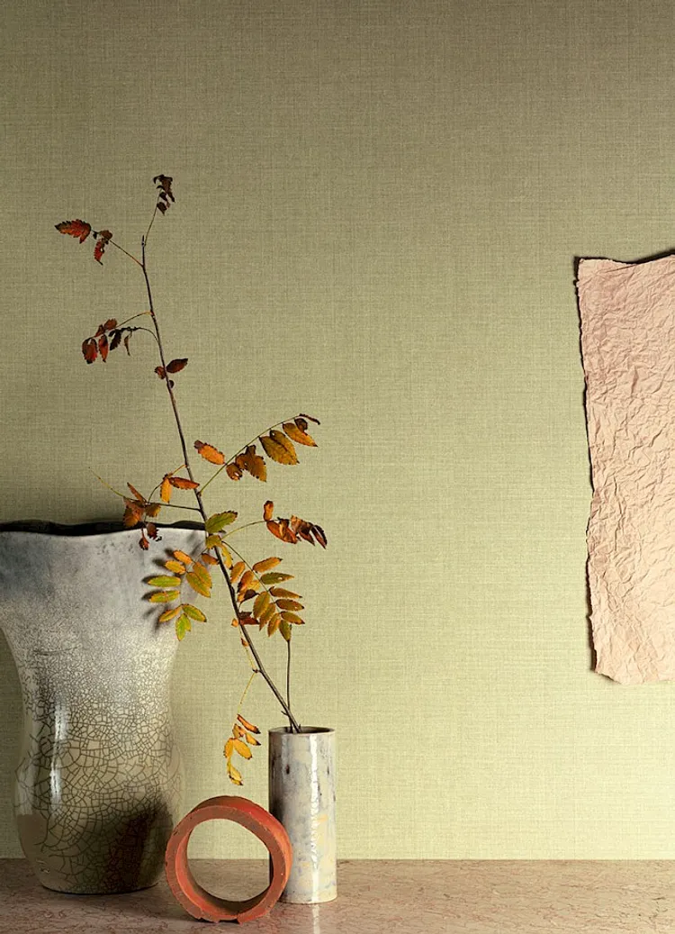 Kimono- Carta da parato in tinta unita lieve rilievo effetto tessuto in vari colori