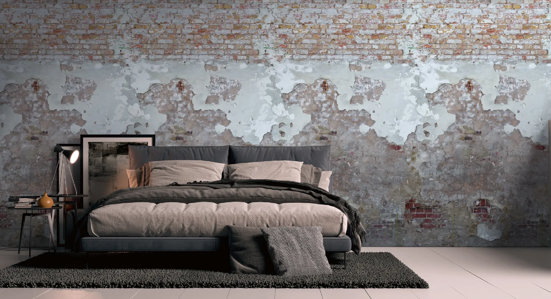 City Shapes - Parato industriale stampa muro vecchio L1.59m x H2.80m ripetibile