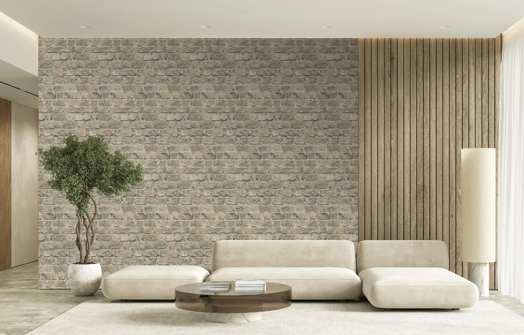 Feature Walls - Carta da parati ripetibile dim. H2.80m x L1.06m. Stile mattoni industriali