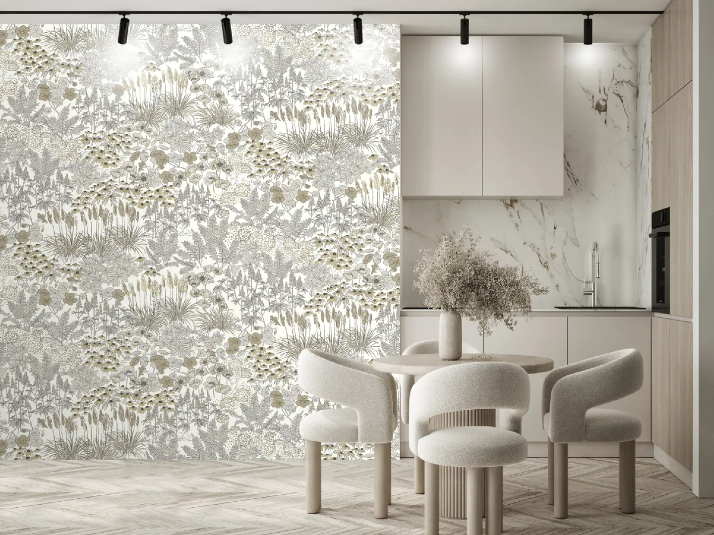 Feature Walls - Carta da parato floreale in varie colorazioni ripetibile. Dim. H2.80m x L2.12m