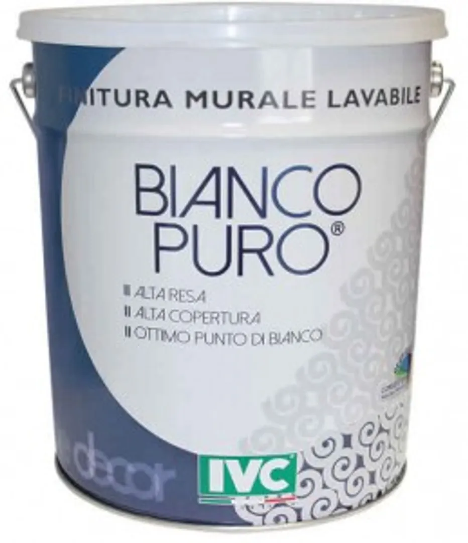 Bianco Puro - Finitura murale lavabile per interni ad elevata resa.