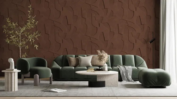 Feature - Parato astratto tridimensionale in varie referenze. Ripetibile. Dim. H2.80m x L2.12m