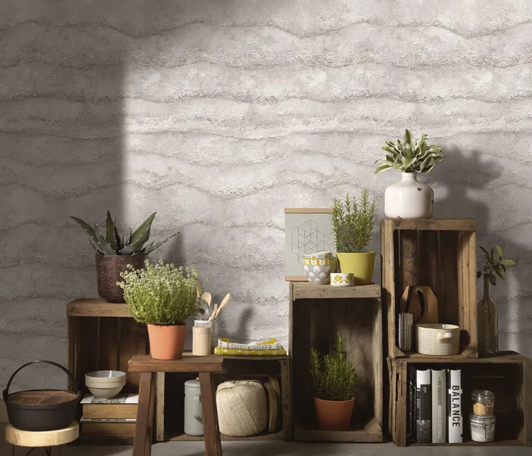 Terra - Carta da parato effetto materico pietra in vari colori lieve rilievo