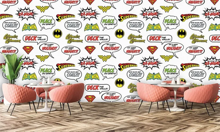Ada kids Murals - Carta parati Batman e Superman effetto fumetto. Varie dimensioni