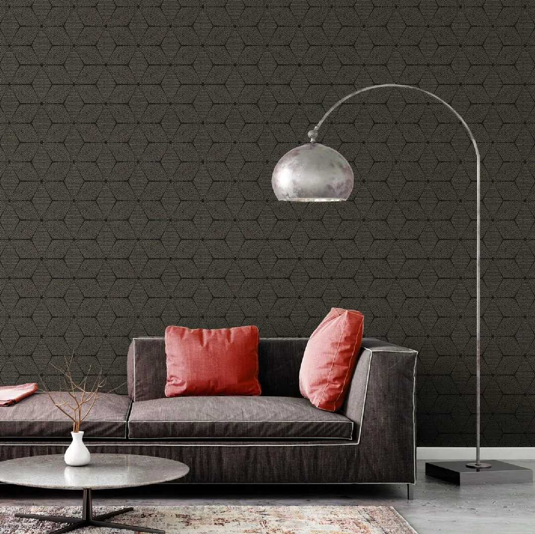 Caraibi - Parato geometrico tridimensionale in vari colori effetto tessuto