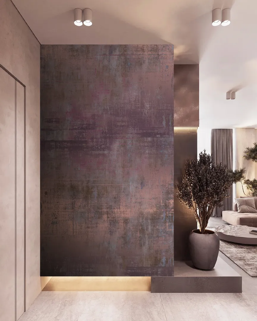 Feature Walls - Carta da parato stampa effetto metallico ripetibile. Dim. H2.80m x L1.59m