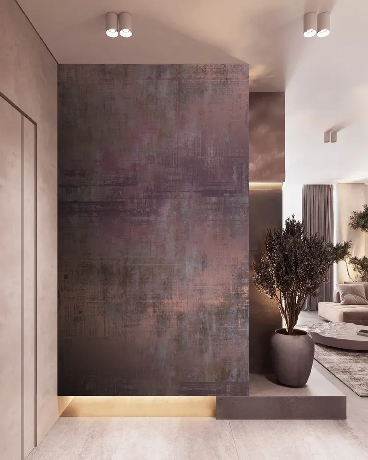 Feature Walls - Carta da parato stampa effetto metallico ripetibile. Dim. H2.80m x L1.59m