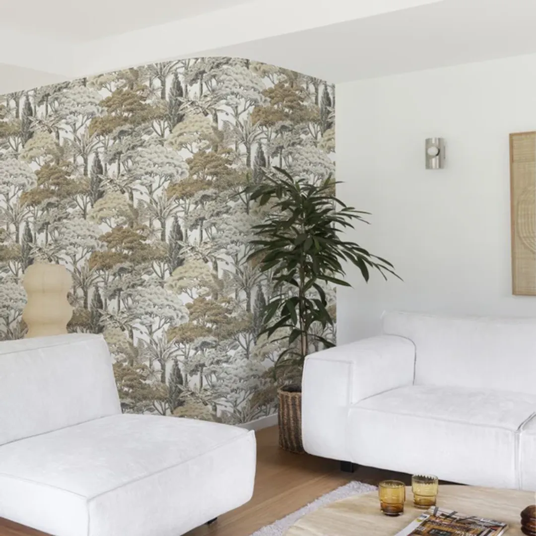 Karuna - Parato Grandeco con stampa di alberi effetto schizzo