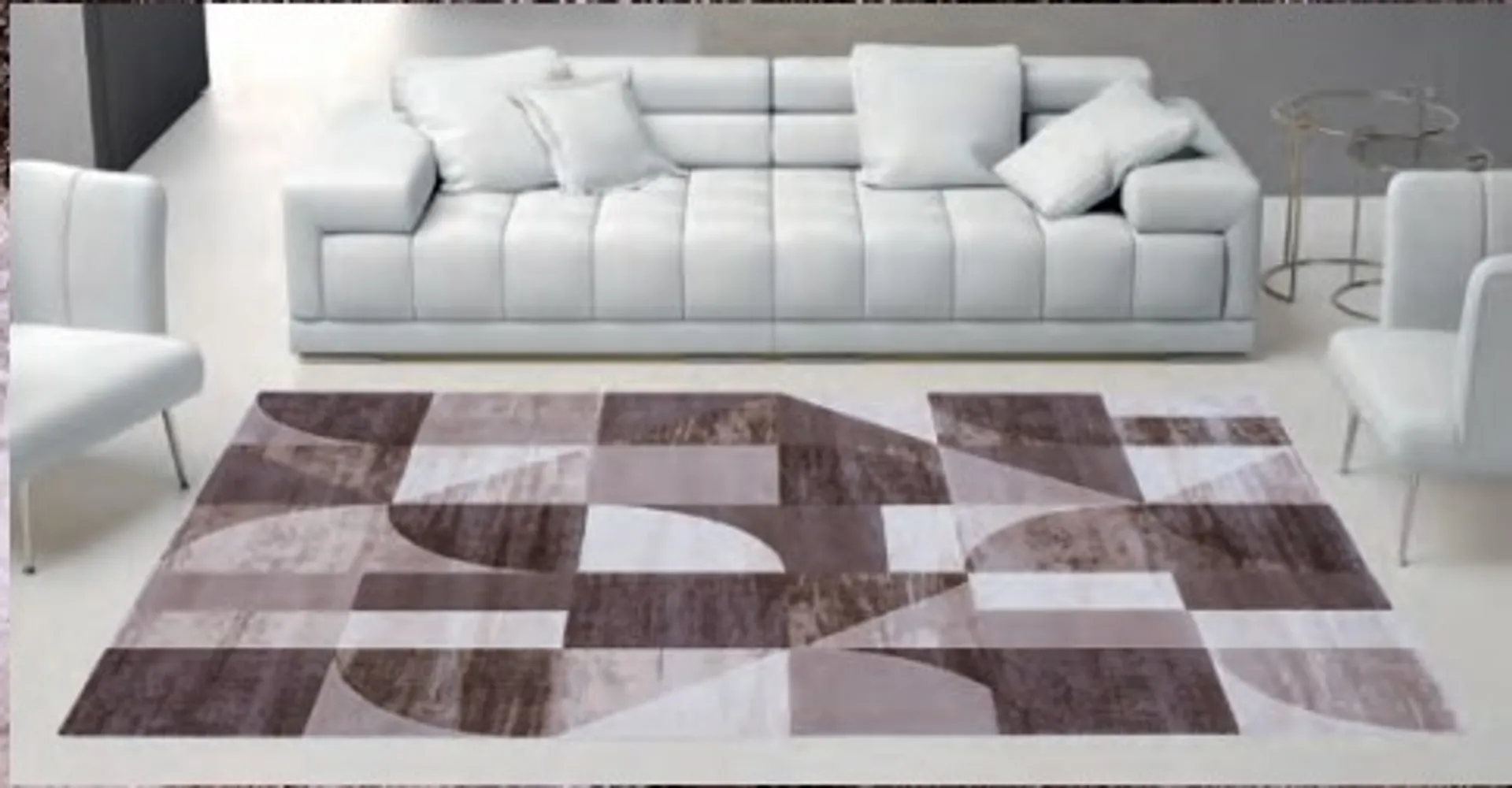 Tappeto geometrico in 3 colorazioni lana pettinata Double Collection