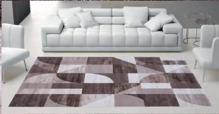 Tappeto geometrico in 3 colorazioni lana pettinata Double Collection