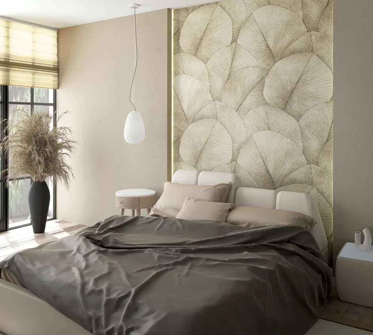 Fusion - Pannello H2.70m x L 2.12m stampa foglie grandi vari colori