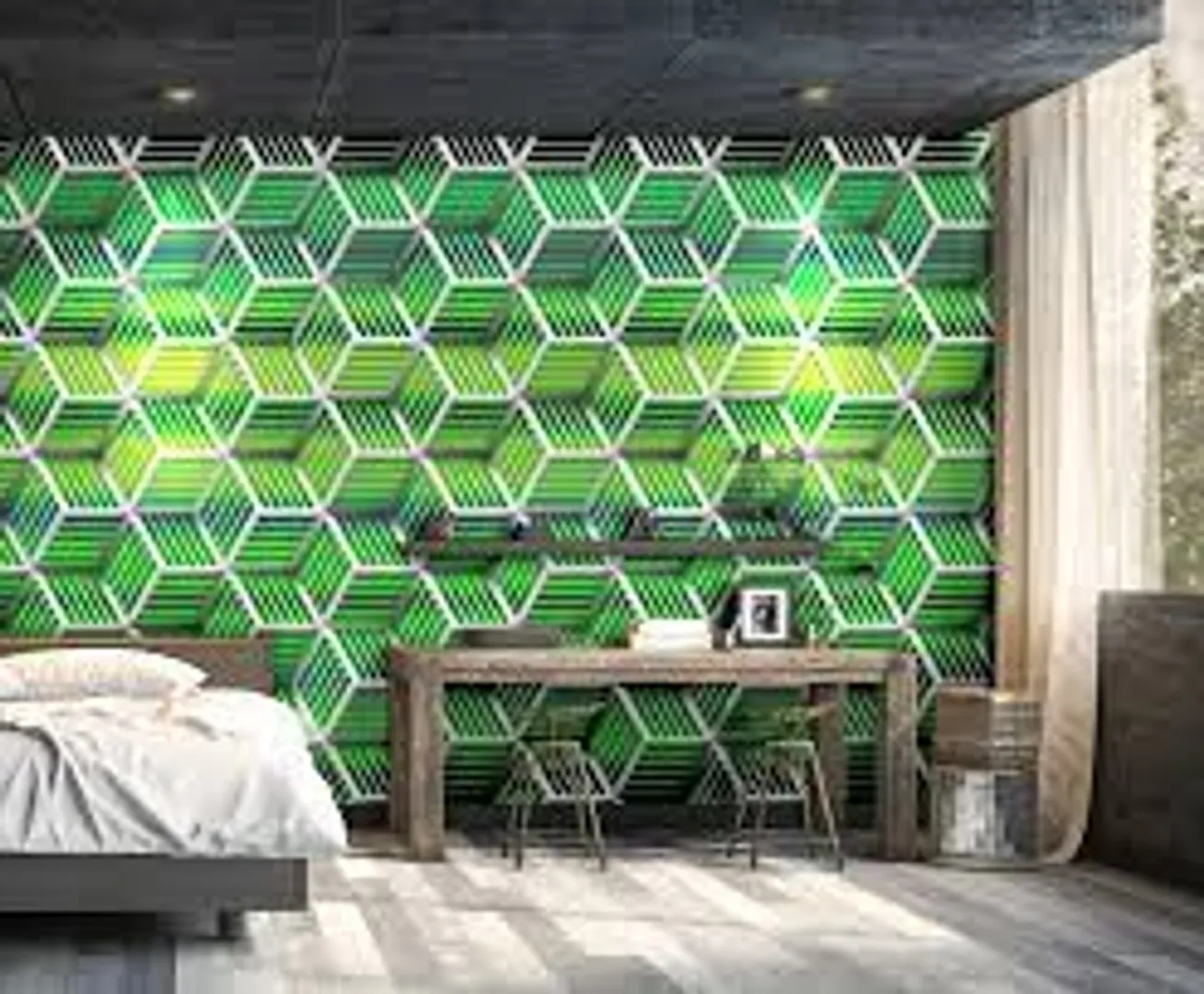 Lamborghini 2 - Pannello murale tridimesionale 2 colorazioni. Dimensione 3.30m x 3m