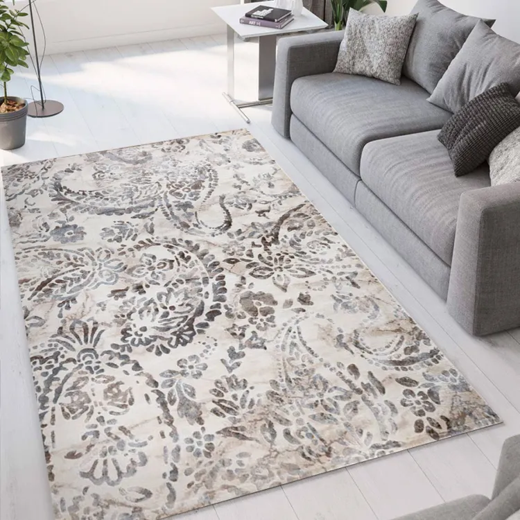 Tappeto Collezione Double Collection in lana pettinata disegno damascato