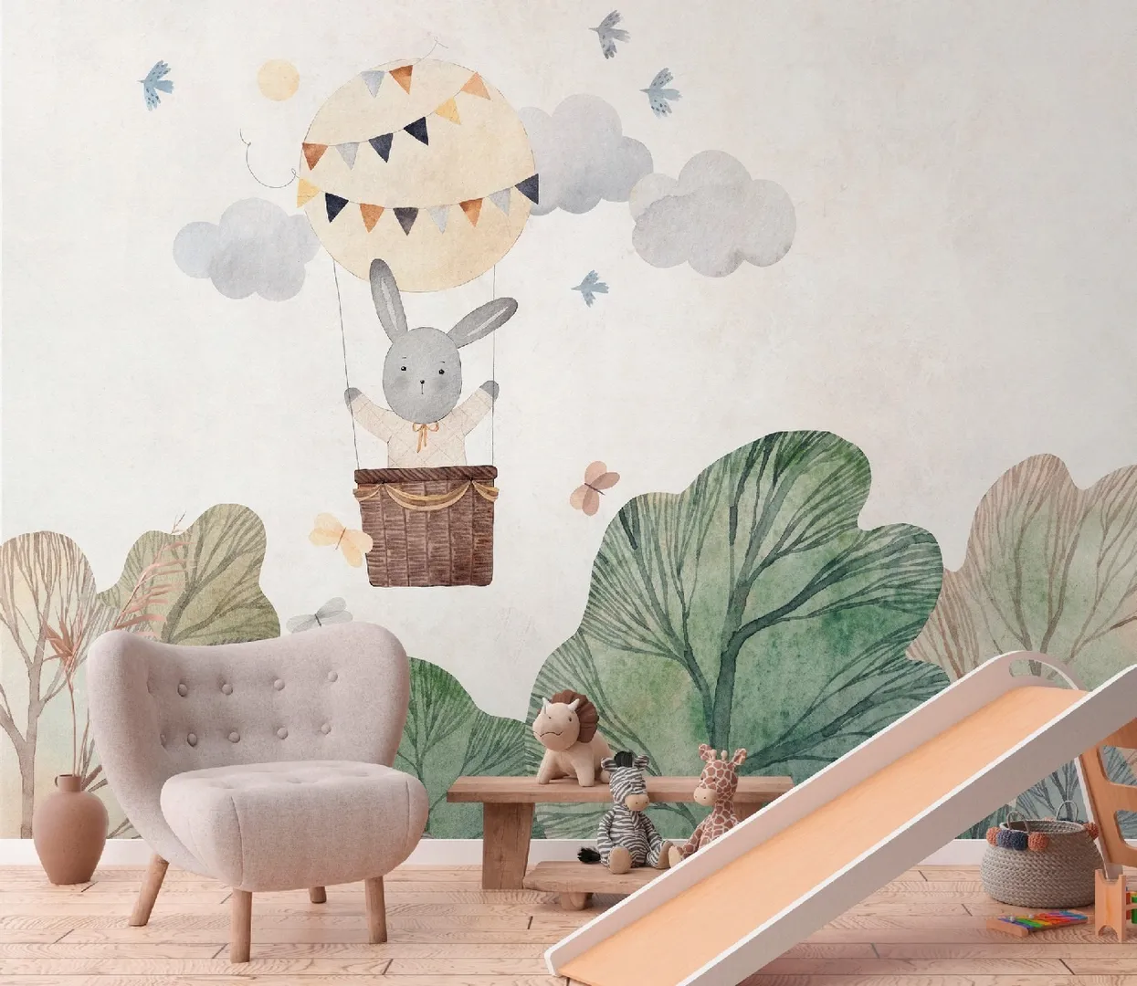 Unico - Carta da parato tridimensionale, non ripetibile, bambini. Dim. L3.71m x L2.80m