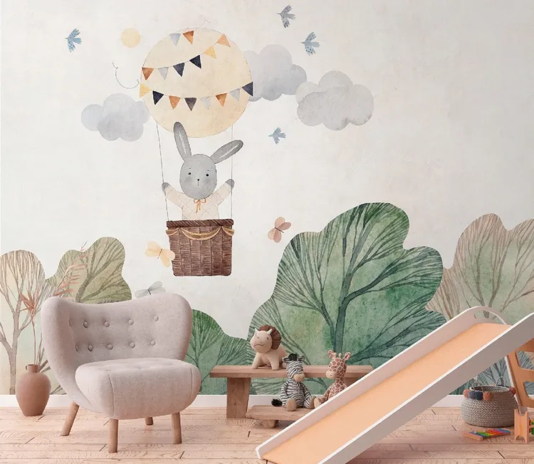 Unico - Carta da parato tridimensionale, non ripetibile, bambini. Dim. L3.71m x L2.80m